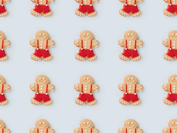 Pattern with Gingerbread men — Stock Photo