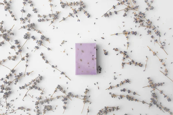 Handcrafted lavender soap — Stock Photo