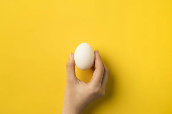 Woman holding egg — Stock Photo