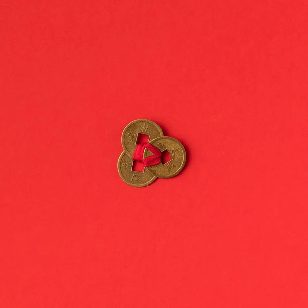 Chinese lucky coins — Stock Photo