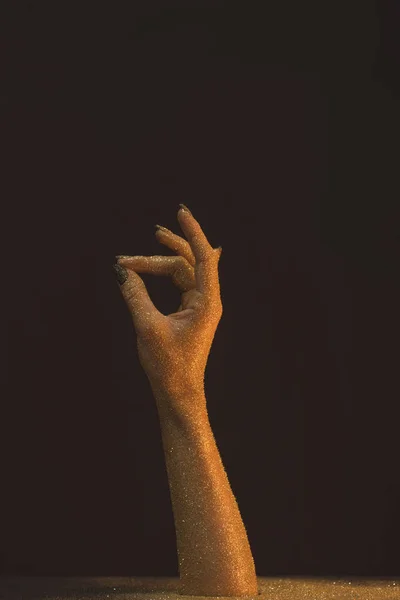 Mano de cera en lentejuelas - foto de stock