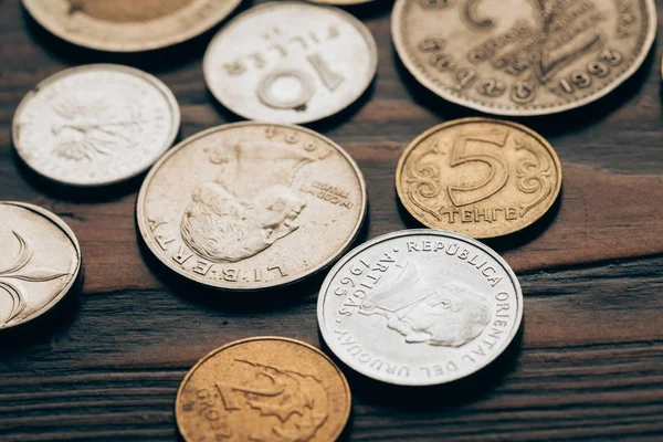 Close up of collection of coins — Stock Photo