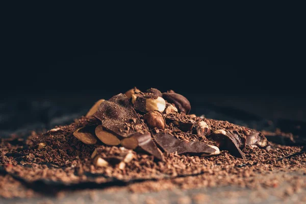 Chocolate with nuts pieces — Stock Photo