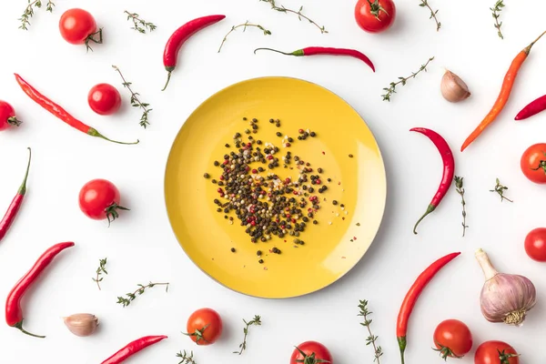 Plate with pepper — Stock Photo