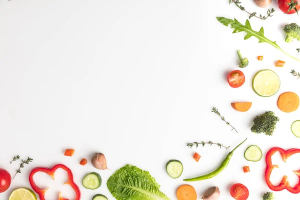 Cut different vegetables — Stock Photo