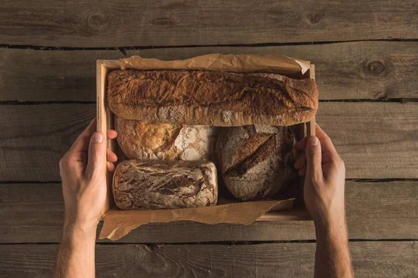 Variety of fresh homemade bread — Stock Photo