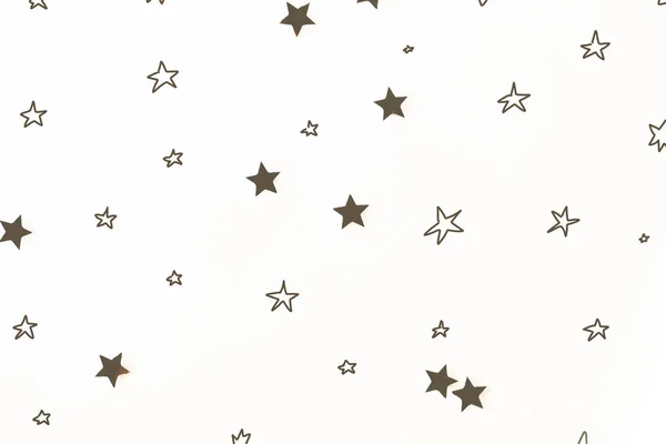 Fondo sin costuras con estrellas de oro de Navidad, aislado en blanco - foto de stock