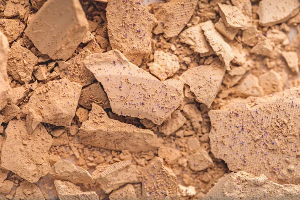 Top view of crushed cosmetic powder as background — Stock Photo