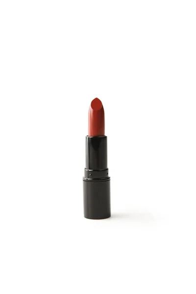 Single tube of red lipstick isolated on white — Stock Photo