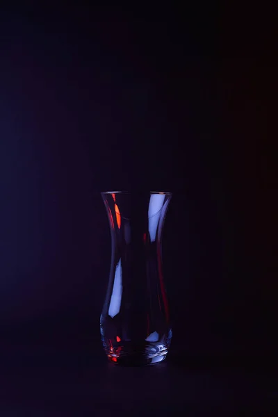 One glass vase with reflection on dark surface — Stock Photo