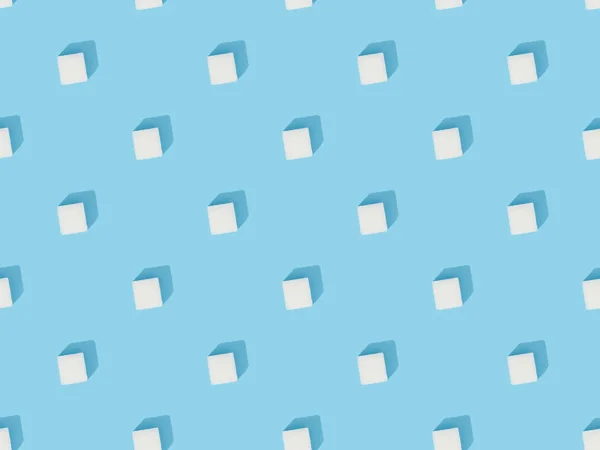 White sweet sugar cubes seamless pattern — Stock Photo