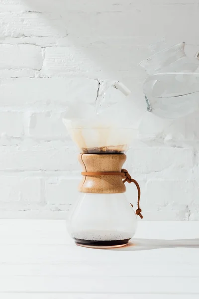 Alternative coffee in chemex with filter cone — Stock Photo