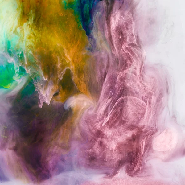 Creative background with violet and orange flowing paint — Stock Photo