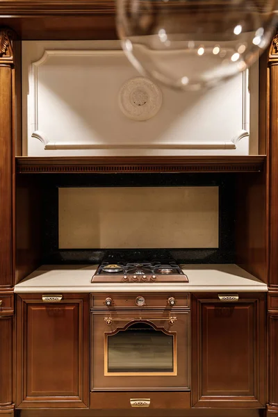 Renovated kitchen interior with stove and oven — Stock Photo