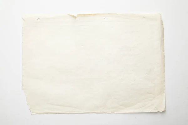 Top view of empty vintage paper on white background — Stock Photo