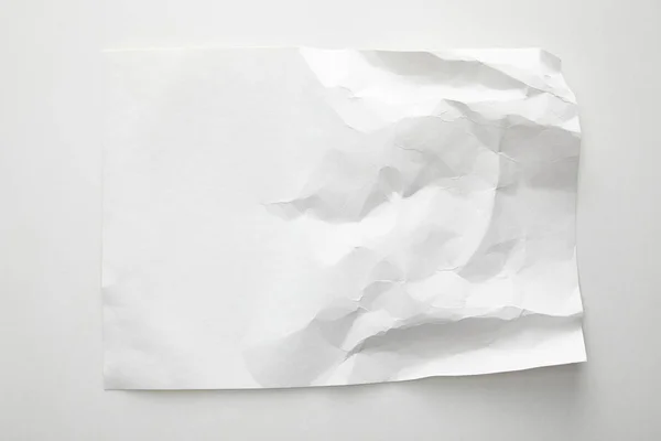 Top view of empty crumpled paper on white background — Stock Photo