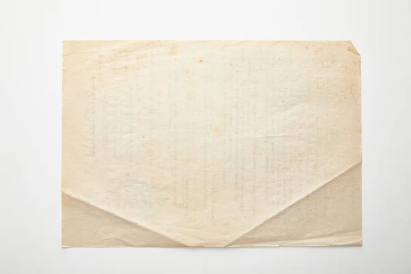 Top view of empty vintage paper on white background — Stock Photo