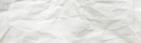 Top view of empty crumpled paper white texture, panoramic shot — Stock Photo