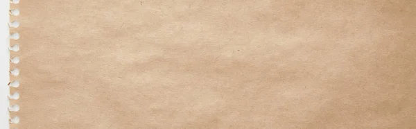 Vista superior da textura de papel artesanal vazio, tiro panorâmico — Fotografia de Stock