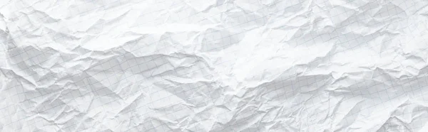 Vue de dessus de la texture de papier froissé vide, vue panoramique — Photo de stock