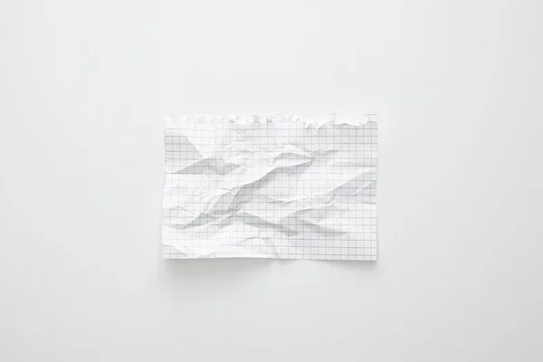 Top view of empty crumpled paper on white background — Stock Photo