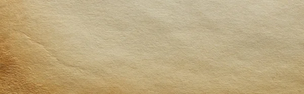 Top view of vintage beige paper texture with copy space, panoramic shot — Stock Photo