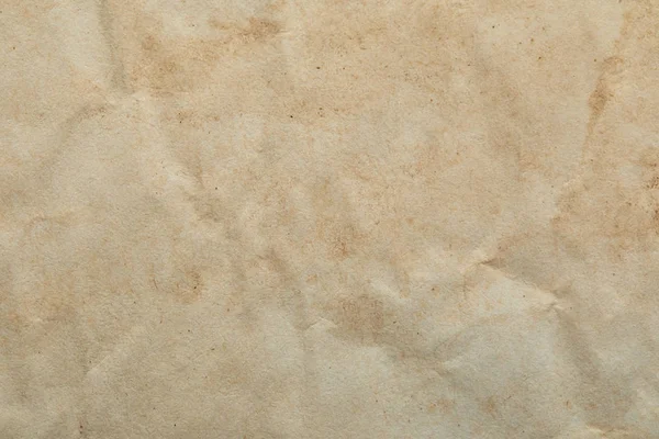 Vue du dessus de la texture de papier vintage beige froissé avec espace de copie — Photo de stock