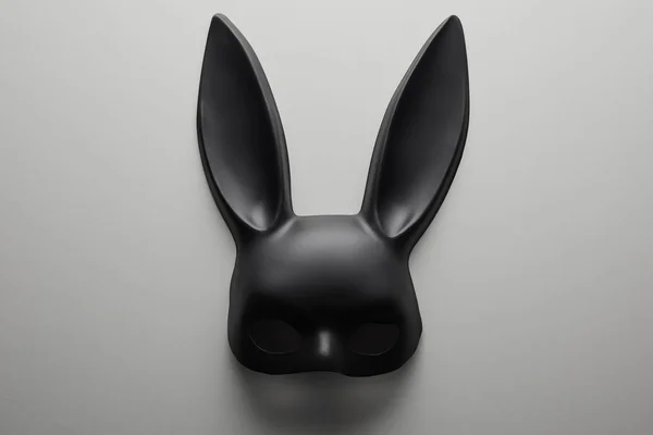 Top view of black rabbit mask on white background — Stock Photo