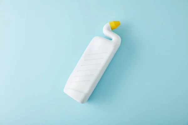 Top view of one bottle with toilet cleaner on blue — Stock Photo