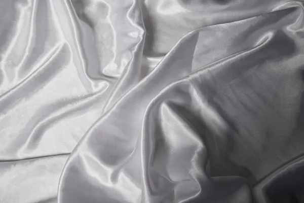 Close up view of white soft and crumpled silk textured cloth — Stock Photo