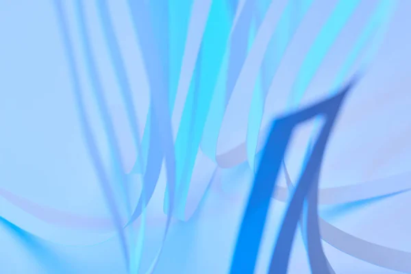 Close up view of paper stripes on neon blue background — Stock Photo