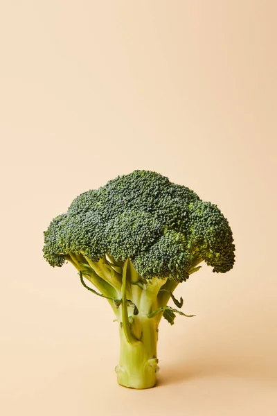 Brocoli vert mûr sur beige avec espace de copie — Photo de stock