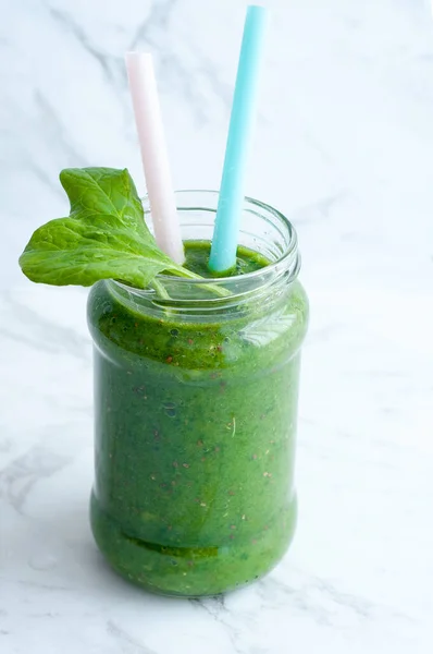 Green Healthy Spinach Coctail — Stock Photo, Image
