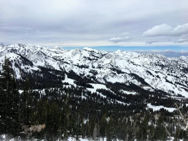 Χειμώνα Μαγευτική Θέα Γύρω Από Wasatch Μπροστά Βραχώδη Όρη Χιονοδρομικό — Φωτογραφία Αρχείου