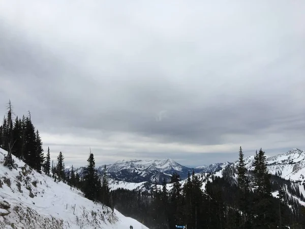 Invierno Majestuosas Vistas Alrededor Wasatch Front Rocky Mountains Brighton Ski — Foto de Stock