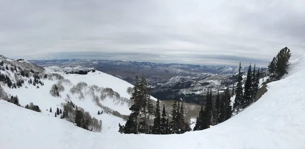 Winter Majestueus Uitzicht Rond Wasatch Front Rocky Mountains Skigebied Van — Stockfoto