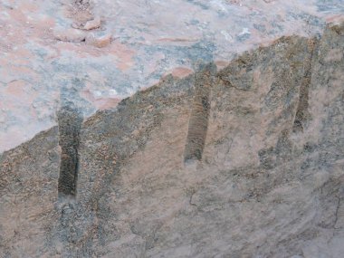 Makro örneğini tapınak taş ocağı iz bulunabilir quarried kaya yakından kırmızı Saint George kumtaşı ocağı