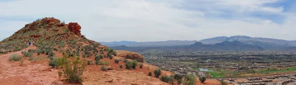 Desert and city panoramic views from hiking trails around St. George Utah around Beck Hill, Chuckwalla, Turtle Wall, Paradise Rim, and Halfway Wash trails in Western USA