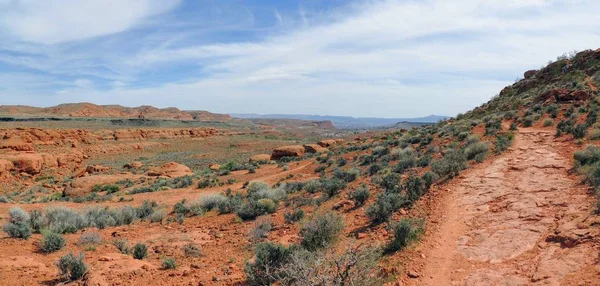 Desert panoramic Views from hiking trails around St. George Utah around Beck Hill, Chuckwalla, Turtle Wall, Paradise Rim, and Halfway Wash trails, in Western USA