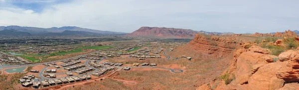 Desert and city panoramic views from hiking trails around St. George Utah around Beck Hill, Chuckwalla, Turtle Wall, Paradise Rim, and Halfway Wash trails in Western USA