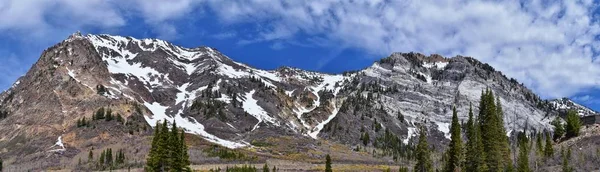 Panoramatické Pohledy Wasatch Front Rocky Mountains Little Cottonwood Canyon Brzy — Stock fotografie