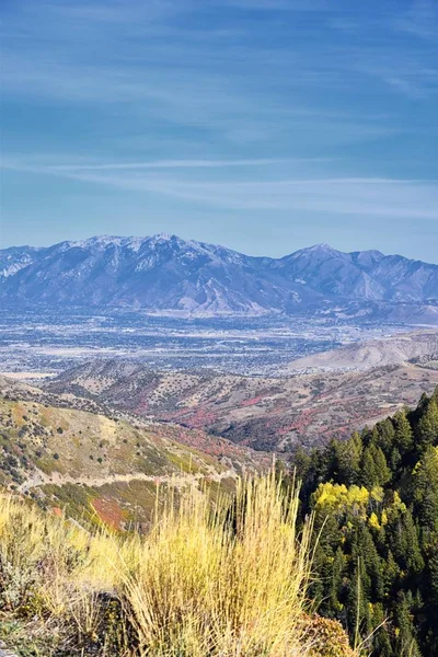 Vue Panoramique Sur Les Montagnes Rocheuses Wasatch Front Depuis Les — Photo