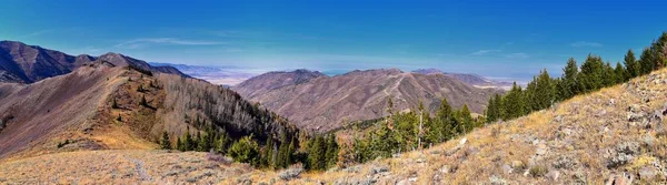 Vista Paisagem Tooele Das Montanhas Oquirrh Caminhadas Mochila Longo Das — Fotografia de Stock