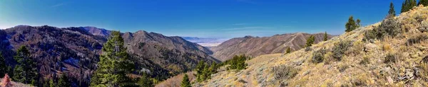 Vista Paisagem Tooele Das Montanhas Oquirrh Caminhadas Mochila Longo Das — Fotografia de Stock