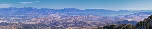 Wasatch Front Rocky Mountain Landscapes Oquirrh Range Looking Utah Lake — Stock Photo, Image