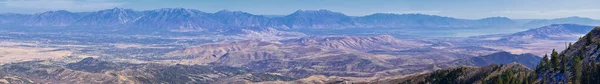 Wasatch Front Rocky Krajobrazy Górskie Zakresu Oquirrh Patrząc Jezioro Utah — Zdjęcie stockowe