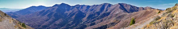 Wasatch Front Skalnaté Hory Krajiny Pohoří Oquirrh Při Pohledu Utah — Stock fotografie