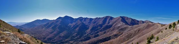 Wespe Vor Felsigen Berglandschaften Von Oquirrh Bereich Blick Auf Utah — Stockfoto