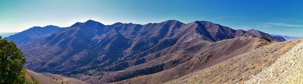 Wasatch Front Rocky Mountain Landskap Från Oquirrh Utbud Tittar Utah — Stockfoto