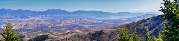 Wasatch Front Rocky Mountain Tájak Oquirrh Tartományban Nézi Utah Lake — Stock Fotó